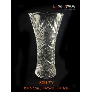 AMORN) Vase 300 TY - แจกันแก้วคริสตัล เจียระไน 